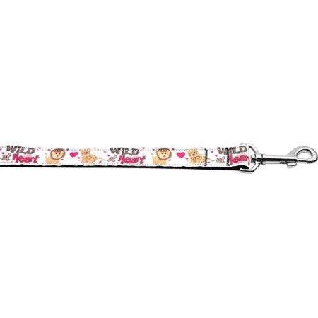 MIRAGE PET PRODUCTS 0.625 in. Wide 6 ft. Long Wild at Heart Nylon Dog Leash 125-106 5806